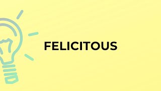 What is the meaning of the word FELICITOUS [upl. by Eicats162]