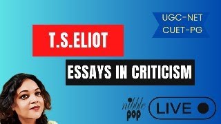 Eliots Essays in Criticism CUETNETSET [upl. by Hulburt289]