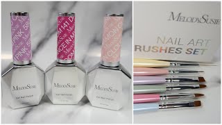 Melodysusie Nail Art Brush Set and Gel Polishes Review and Demo [upl. by Anni76]