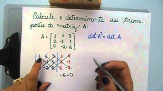 Determinante da matriz transposta [upl. by Aracal]