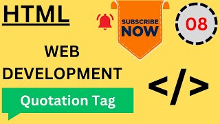 08 HTML Quotation Tag  HTML Bangla Tutorial  HTML5 Bangla Tutorial Full Course [upl. by Eudocia]