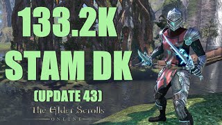 ESO  Stamina Dragonknight 1332k PvE DPS Build  Update 43 [upl. by Lrub]