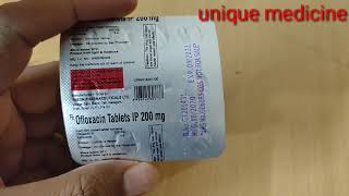 Ofloxacin 200mg tablet review in hindi  Dose  Side Effects  Uses  unique medicine [upl. by Asyal]