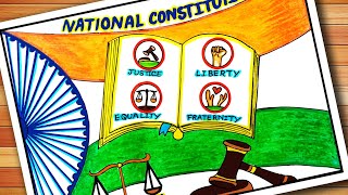 Indian Constitution Day Poster  National Law Day Drawing  Constitution Day  Samvidhan Diwas Chart [upl. by Eleanore]