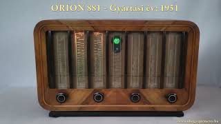 ORION 881  Régi magyar elektroncsöves rádió 1951ből [upl. by Sanfo]