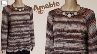 TUTORIAL maglia UNCINETTO TUNISINO Amable [upl. by Hainahpez]