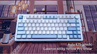 Gateron Milky Yellow compared to several similar KTT linear switches [upl. by Karolina]