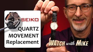 Replacing a Quartz Movement in a Wristwatch  1980s Seiko Dress Watch [upl. by Fitzgerald732]