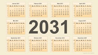 Kalender 2031 [upl. by Pogue]