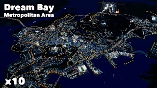 Dream Bay Metropolitan Area Timelapse Build  Cities Skylines [upl. by Nelram]