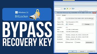 How To Bypass The BitLocker Recovery Key On Windows 11  Complete Tutorial Step By Step [upl. by Aseiram]