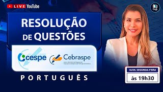 LIVE 218  CESPECEBRASPE  RESOLUÇÃO DE QUESTÕES  PORTUGUÊS [upl. by Gainor5]