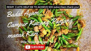 Kacang Panjang sedap dimasak kari [upl. by Ynnattirb]