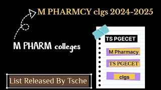 TS PGECET M pharmacy Colleges list for 20242025 web options  TSInformationHUb [upl. by Aneeres]