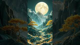 Peaceful Night Moon Mountains and Trees [upl. by Genna]