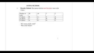 Voting Methods Plurality method [upl. by Dane862]