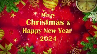 A Merry Christmas and Happy New Year 2024 Best Wishes Greetings Video Animation [upl. by Anikes]