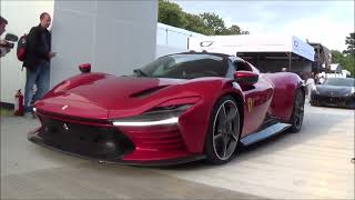 Stunning Ferrari Daytona SP3 Sound at Goodwood FOS 2023 [upl. by Ybreh]