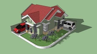 Sketchup house design for beginner [upl. by Bergess]