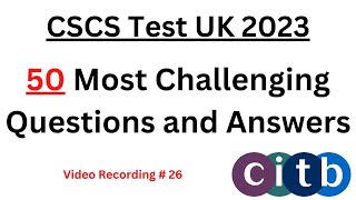 CSCS Test UK  50 New QampA  CSCS Card UK 2023  CITB health and safety Test 2023  CSCS Mock Test [upl. by Eberhard]