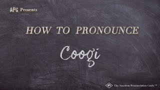 How to Pronounce Coogi Real Life Examples [upl. by Nirok]