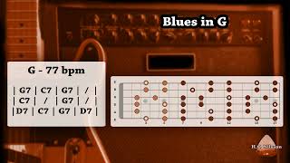 Slow Blues in G Backing Track 77 bpm [upl. by Ettenil86]