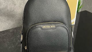 MICHAEL KORS Jaycee Medium Pebbled Leather Backpack black [upl. by Nylirad71]