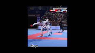 Ushiro Ura mawashi Geri karate combat  WKF Kumite 84 KG karate wkf kumite martialarts shorts [upl. by Mercado537]