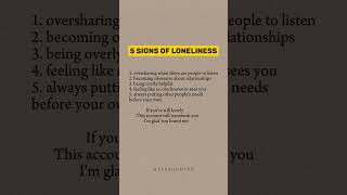 5 signs of loneliness [upl. by Rumilly]