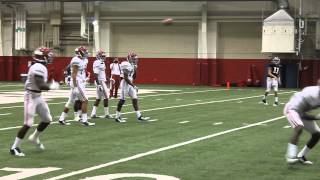 Alabama Quarterbacks and Receivers Run Screen Drills 82314 [upl. by Waiter]