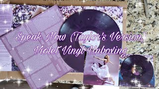 quotSpeak Now Taylors Versionquot Violet Vinyl Unboxing taylorswift vinyl [upl. by Nomla]