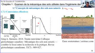 Ingénierie des fondationsChapitre 1 Examen de la mécanique des sols Partie 10Sols non saturés [upl. by Aisinut]