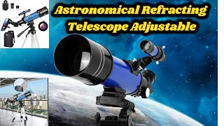 TELMU Telescope 70mm Aperture 400mm AZ Mount Astronomical Refracting Telescope Adjustable [upl. by Acassej]