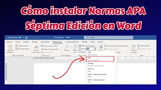 Instalar Normas APA 7ma edición en Word [upl. by Oihsoy]