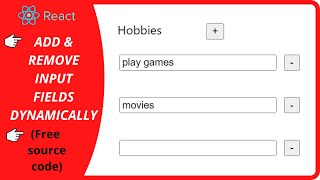 Add or Remove Input Fields Dynamically With React JS ✅  React Dynamic Forms From JSON Array  💻 [upl. by Iila]