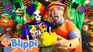 Blippi Plays Halloween Sink or Float  Blippi  Educational Videos for Kids [upl. by Tade]