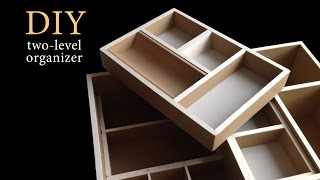 DIY How to make a Twolevel cardboard drawer organizer HD corrugated cardboard furniture [upl. by Syman]