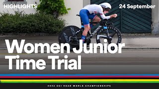 Women Junior Individual Time Trial highlights  2024 UCI Road World Championships [upl. by Ahseenat]