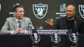 Las Vegas Raiders Antonio Pierce Tom Telesco Presser Jim Harbaugh By Eric Pangilinan [upl. by Eppes]