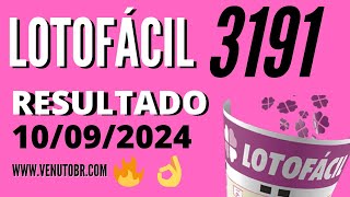 🍀 Resultado Lotofácil 3191 [upl. by Nonnairb]