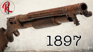 Old and ruined Winchester 1897 restoration  gun restoration [upl. by Tiertza]