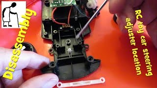 Disassembly  RC toy car steering adjuster location [upl. by Nnylyar]