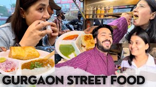 Best Street Food of Gurgaon in INR 100  Surprise Gift  Food Vlog Delhi Gurgaon streetfood [upl. by Tol]