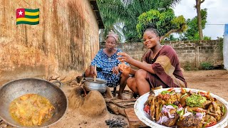 Cooking the most delicious Togolese food Njenkoumè with my Togolese mother inlaw in Atakpamé [upl. by Halpern438]