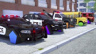 Learn about Shapes with Wheel City Heroes WCH Sergeant Lucas the Police Car and Fire Truck Frank [upl. by Odlamur79]