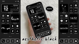 iOS15 Aesthetic black homescreen for iPhone🖤 widgetsmith tutorial [upl. by Sig34]