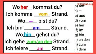 Präpositionen üben Deutsch lernen Deutsche Grammatik deutsch germangrammar longua grammatik [upl. by Ibok]