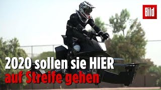 Hier trainieren jetzt Polizisten auf fliegenden Motorrädern [upl. by Akeber]