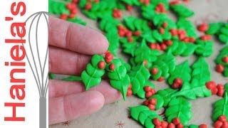 ROYAL ICING HOLLY LEAVES HANIELAS [upl. by Noreht116]