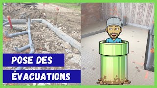 Construire sa maison Pose des évacuations EU  WC TUTO réalisation des canalisations deaux usées [upl. by Nemajneb]